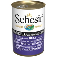 Schesir Wet Cat ТУНЕЦЬ і ЯЛОВИЧИНА в желе вологий корм консерви для котів 140 г (270115)